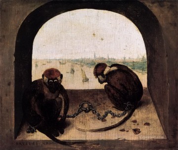 動物 Painting - 窓際の猿